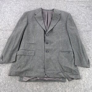 Ralph Lauren Purple Label Blazer Mens 44R Gray Glen Plaid Cashmere Sport Coat